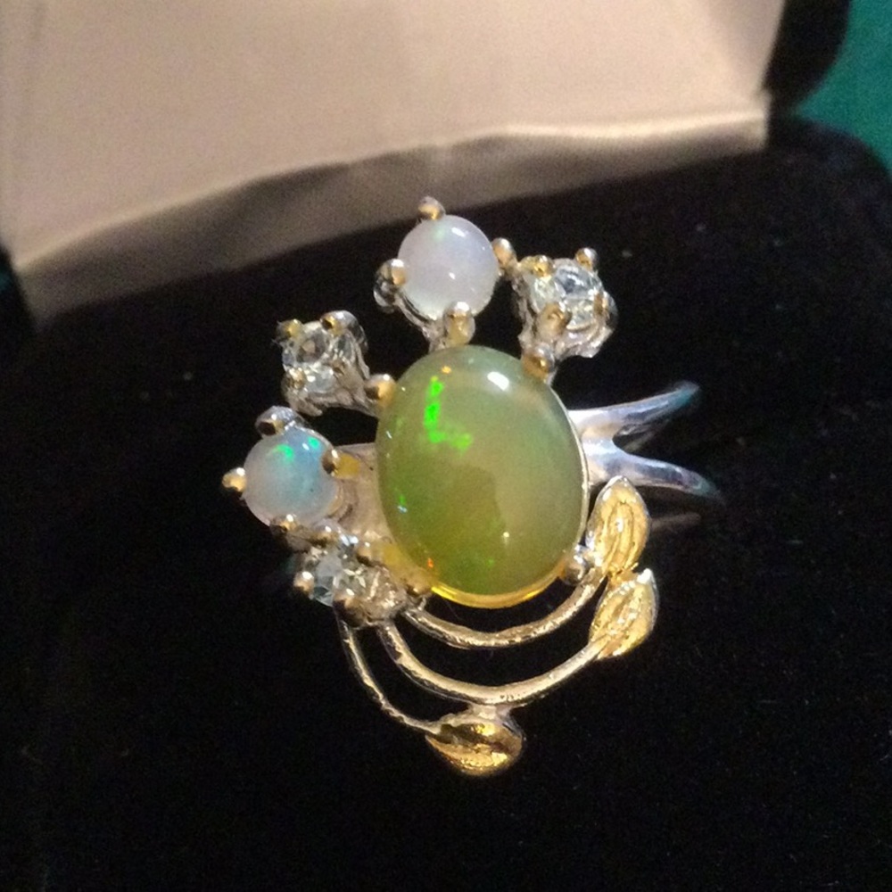 SPECIAL BUY GENUINE OPAL RING 10mm by 8mm Ring - Picture 2 of 12